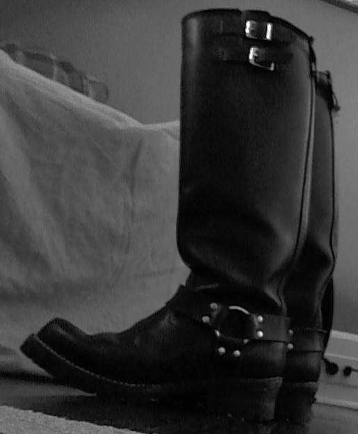 bigblackboots8:  My pair of 18&quot; Wesco Harness Boots in size 10 US. 