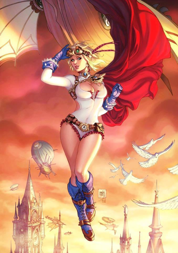 bear1na:  Steampunk Power Girl by Mike Krome, colours by Sabine Rich * 