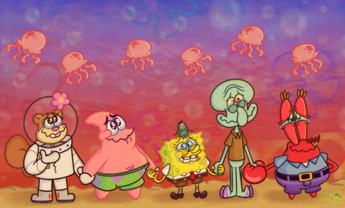 spongebob patrick sandy squidward mr krabs