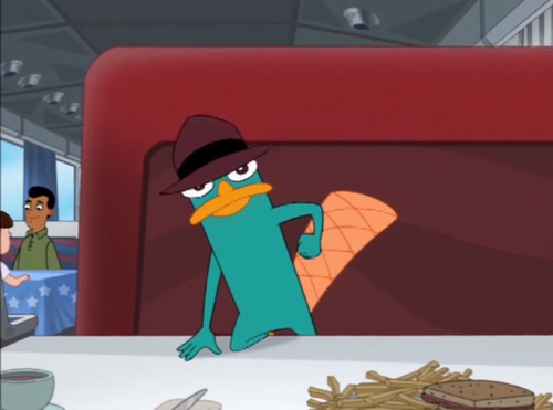 slytherin-starkid-of-tardis:  phinflynn:   “Ah, Perry the platypus!”  “What an unexpected -“  “WAIT, WAIT, WAIT!”  “You’re trapped!”  “By societal convention!”  “Look! We’re in a fine dining environment. Everyone knows not to