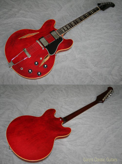 garys-classic-guitars:  1967 Gibson Trini Lopez Standard, Cherry red, Bound Rosewood fingerboard with Split Diamond Pearl inlays, Two Humbucking pickups, Firebird style headstock, Diamond sound hole…. 