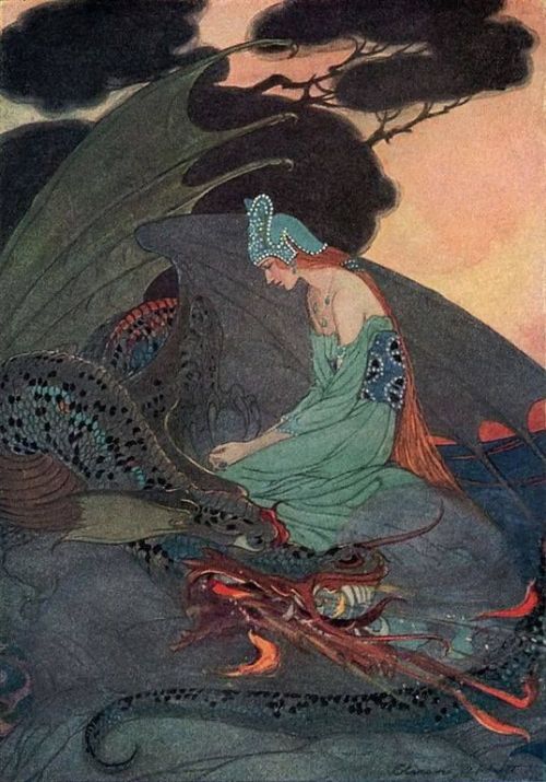 fantasticmedieval: The Princess and Dragon, from “Two Brothers,” in Grimm’s Fairy 