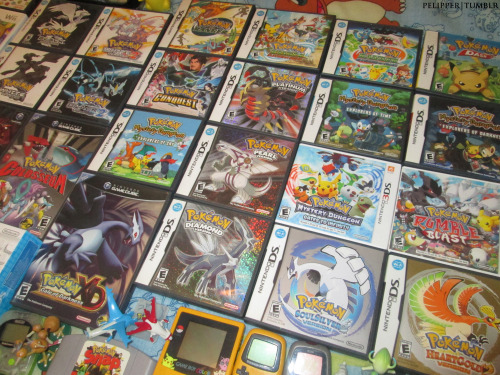 pelipper:  I decided to take some updated pictures of my Pokemon Games Collection! *Edit - since I got X and Y I put them on this post ^^ 