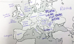 theclassyissue:  Americans Trying To Point Out European Countries  .