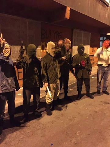 insurrectionnews:Istanbul, Turkey, 31.03.15:  Militias of the various revolutionary organizations in