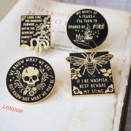 sapphoshands: sosuperawesome: Literary Enamel Pins, by Literary Emporium on Etsy See our ‘enam