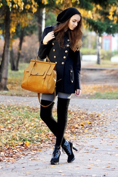 Look chic and keep warm in our Over The Knee Socks this Winter like fashion blogger Alexandra.http:/