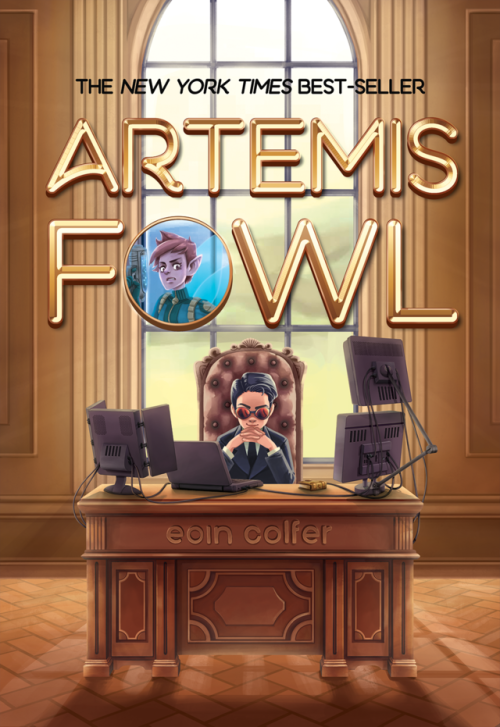 I’m putting together a book cover design portfolio, so here’s one I did for the first Artemis Fowl b