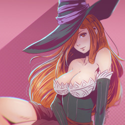 koyoriin:  http://www.pixiv.net/member.php?id=12576068http://instagram.com/koyori_n Happy Halloween everybody! Today I wanted to do a drawing of the Sorceress from Dragon’s Crown…the Elf is usually my character of choice, but Sorceress is still fun