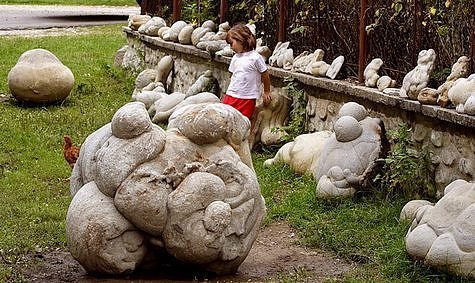 Trovants–the growing stones of Romania. The stones grow when it rains from the process of concretion.