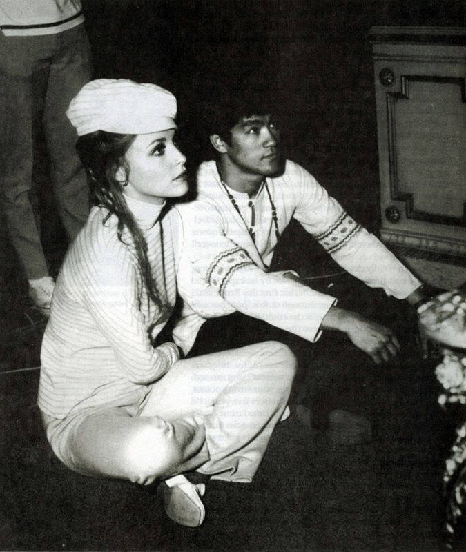 giablo69:  Bruce Lee working with Sharon Tate on the set of the Dean Martin’s Matt