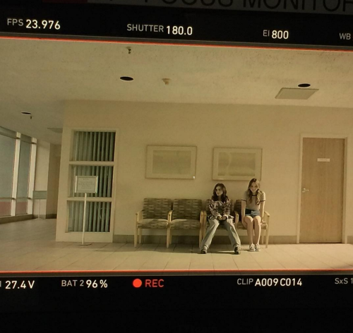 Lily Collins and Liana Liberato filming “To The Bone”