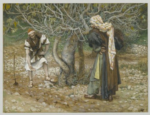 artist-tissot: The Vine Dresser and the Fig Tree (Le vigneron et le figuier), James Tissot, 1886-189