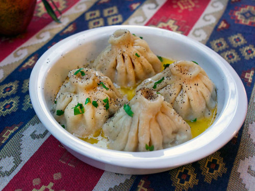 Georgian dumplings at an Armenian restaurant in Athens (full review here)