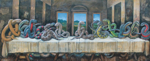 merswine:honeyformytea:thlpp:nancykyh:Snakes Invade Great Moments In Art HistoryBrilliant.I didn&rsq