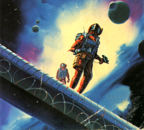 70sscifiart:  Astronauts explore the unknown. From my archives, featuring works by Chesley Bonestell, Chris Foss, Bruce Pennington, and more.