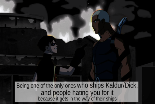  Young Justice fans problem #234: Being one of the only ones who ships Kaldur/Dick, and people hatin