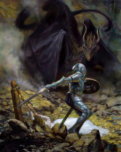 cinemagorgeous:  A gorgeous depiction of the story of Saint George and the Dragon. By artist Donato Giancola. 