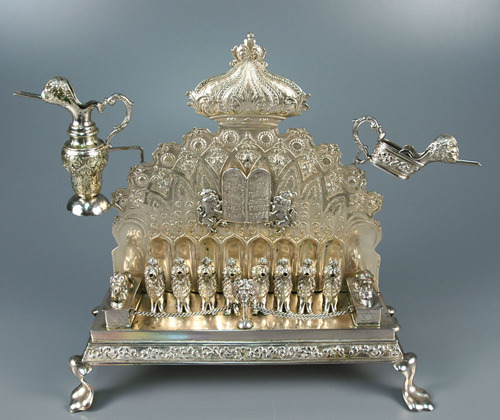 centuriespast:Unknown, GermanHanukkah Menorah (Hannukiah), ca. 1800German MetalworkSilverMemorial Ar