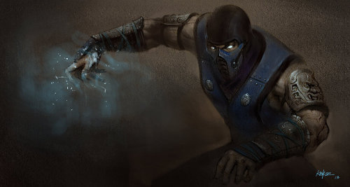 famousfictionalcharacters:  Scorpion(Hanzo Hasashi) and Sub-Zero(Kuai Liang) from Mortal Kombat. Artist: MIAO ZHANG