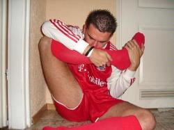 rugbysocklad:  footy sock sniffin!