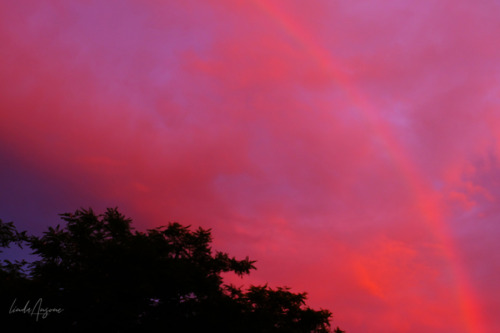 A Slight Rainbow During The Sunset