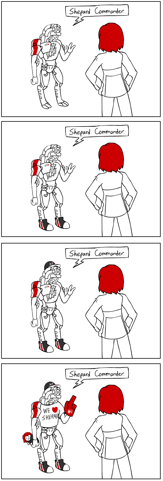 amesadoodle:  “Yeah, but why are you wearing a piece of MY armor?” “…no data