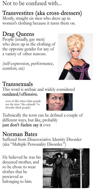 theropegeek: Learn More TransEquality.org FAQ American Psychological AssociationGLAAD: Transgender F