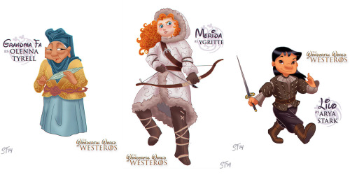 liamdryden:  nathanielemmett:  Disney Princesses as Game of Thrones characters by DjeDjehuti.  Grandma Fa!Olenna is PERFECT 