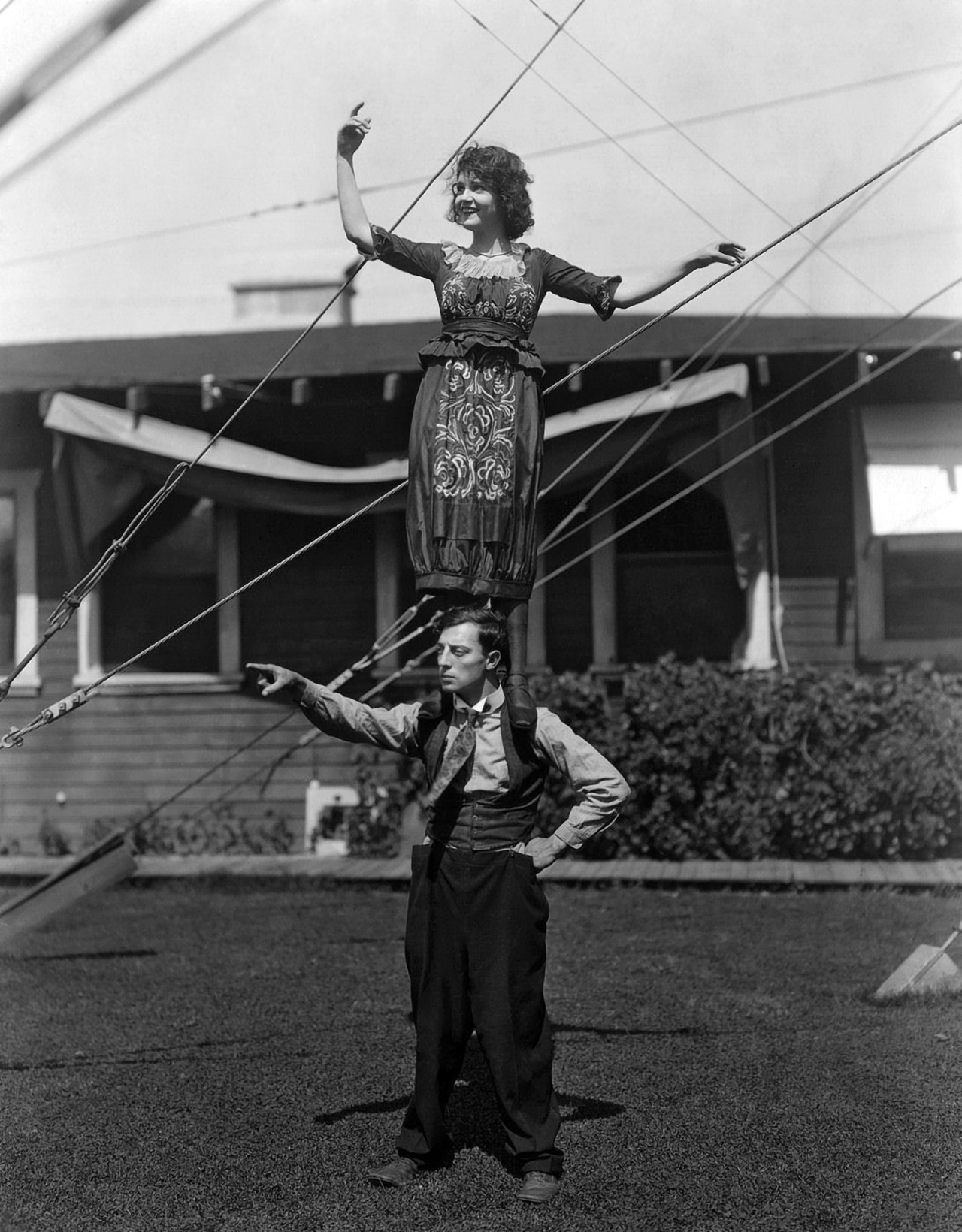  Sybil Seely atop Buster Keaton. Interestingly, she was married to top Hollywood