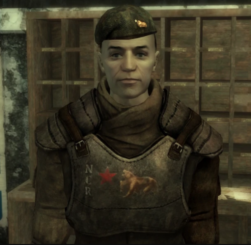 The canon LGBT+ character of the day isMajor Knight from Fallout: New Vegas, who is gay!