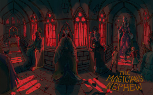 alexidoesart:The Magician’s Nephew, wrap-around cover concept!Fun things about this piece:-don