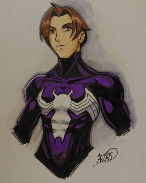 Ultimate Peter Parker unmasked in the symbiote. I tried to go for a Rival Schools Edayan style for t