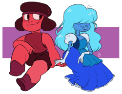 emibeedoodles:  obligatory ruby and sapphire