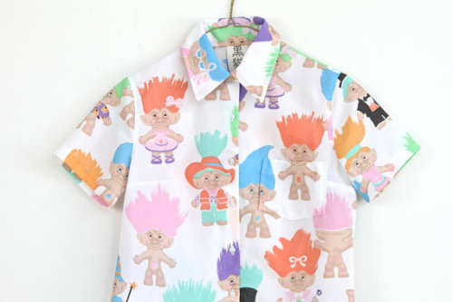 cute-etsy:  Troll Doll Button Up Shirt, $90