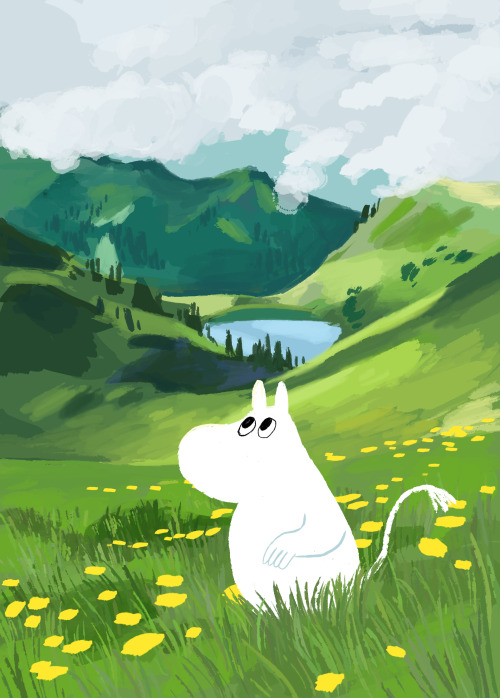 furiouskettle:Bg practice, with and without moomin (based on this image)