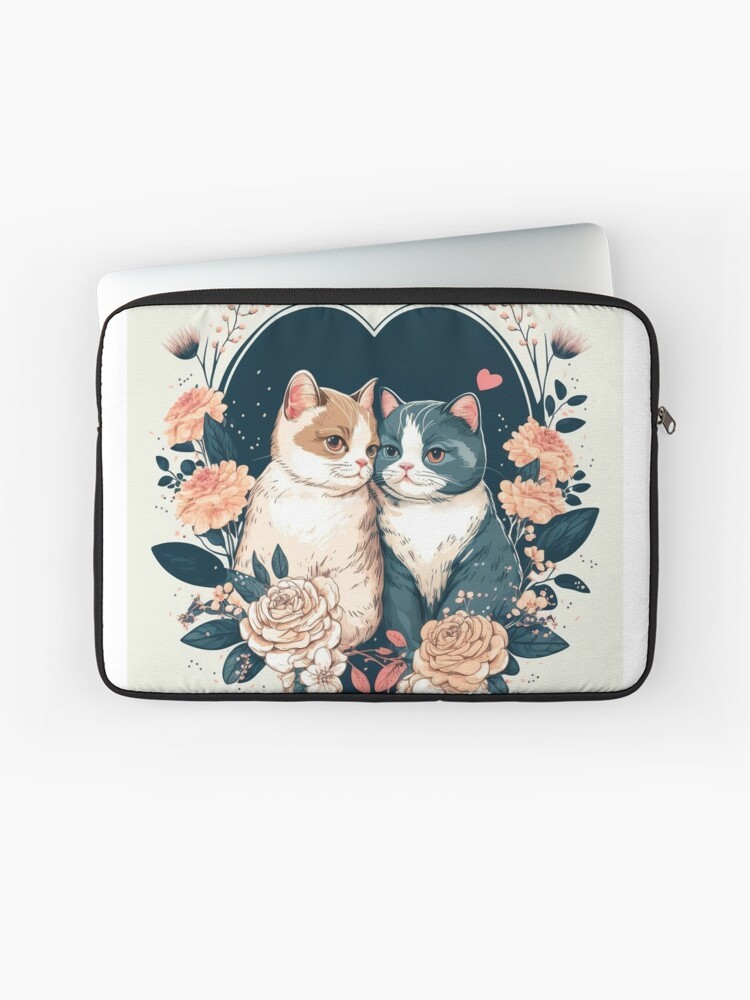 (vía Funda para portátil con la obra «Cute cats design» de sweetanndspooky)