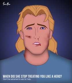 poppypicklesticks:  cannabli5s:  antifeministbeauty:  micdotcom:  Artists uses Disney princes to highlight domestic abuse’s least visible victims Follow micdotcom  There needs to be more of this.  Too many people think domestic violence is only against