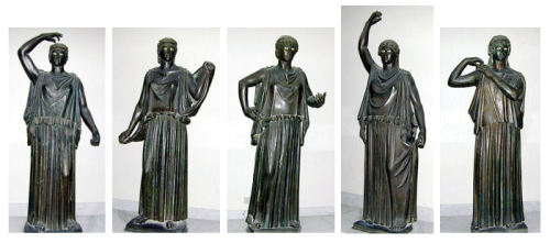 honorthegods:The Dancers of Herculaneum. Naples Museum of Archaeology. These statues were discover