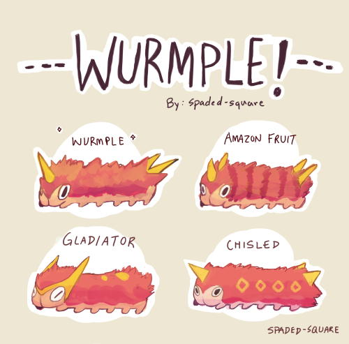 spaded-square:I whipppped up fuzzy wurmple pokemon variants! They’re more like sketches because I wa