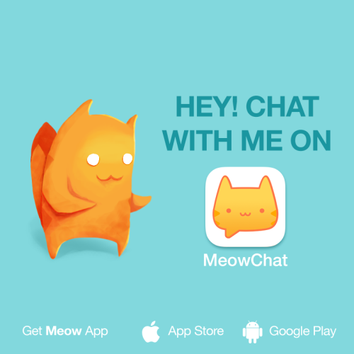 Let&rsquo;s chat on MeowChat! Add me: rocky024. Get the App in App Store or www.Meow.me #meowcha