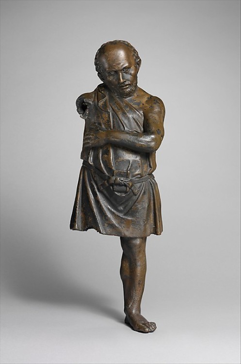 ancientpeoples:Bronze Statuette of an Artisan with silver eyes1st Century BCLate HellenisticThis sta