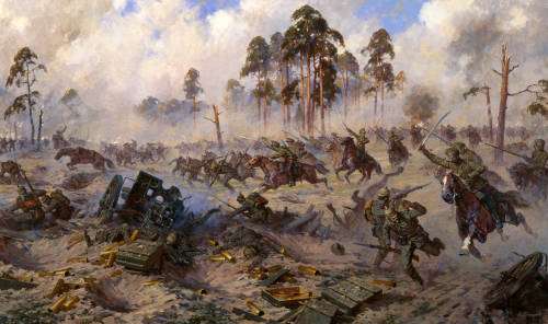 ALEKSANDR YURIEVICH AVERYANOVAttack of the CossacksOil on Canvas