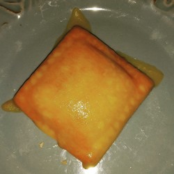 My cheese slice covered the apple pastry