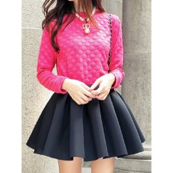  Pink Sweater + Black Skirt Set  x 