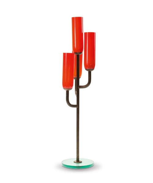 Fritz August Breuhaus de Groot, &lsquo;Cactus&rsquo; table light, 1929. Made by WMF, Germany. Burnis