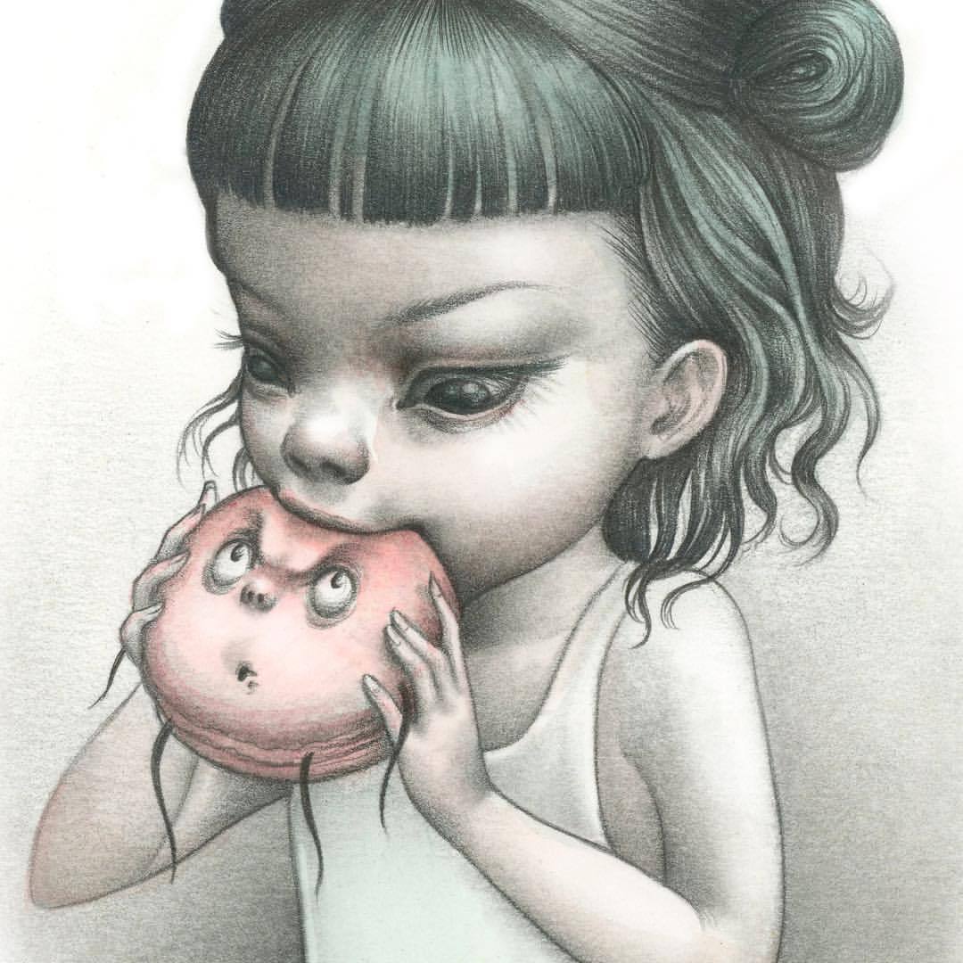 mabgravesart:Macaroon Munch - sneak peek for my mini solo show at @coreyhelfordgallery