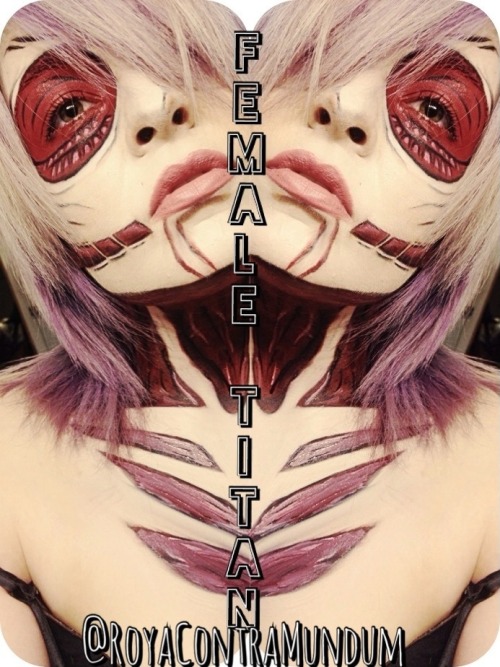 My first go at the Female Titan from Shingeki No Kyojin or Attack On Titan Cosplay Makeup.