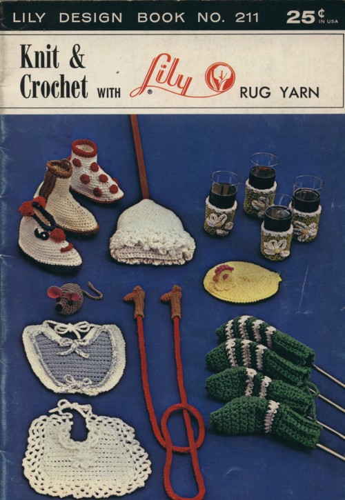 Lily Design Books No. 211, Lily Mills Company, Shelby, N.C., circa 1965.  Unnatural yarns seems