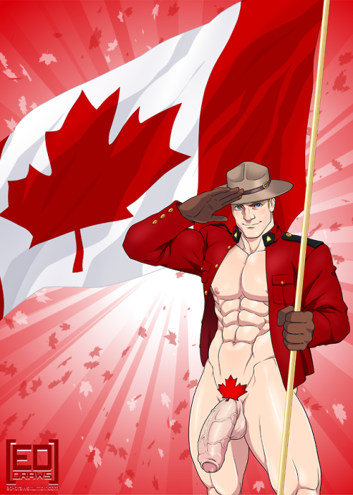  Happy Canada Day *fan art of @byronpowerart​ OC Bareback Mountie.Be sure to follow Byron here on tu